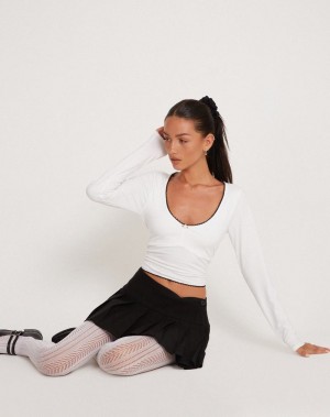 Női Motel Rocks Junie Ballet Long Sleeve Póló Fehér | XRS6843LK