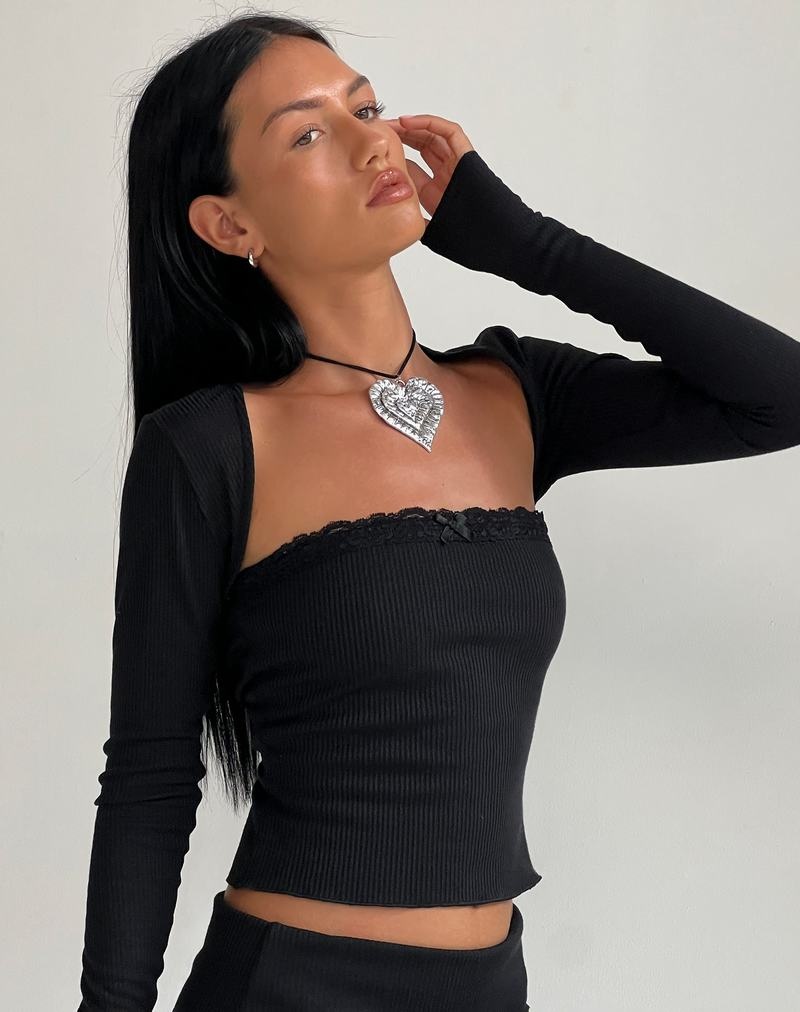 Női Motel Rocks Ernie Rib Bandeau Melltartó Fekete | EUR318LJ