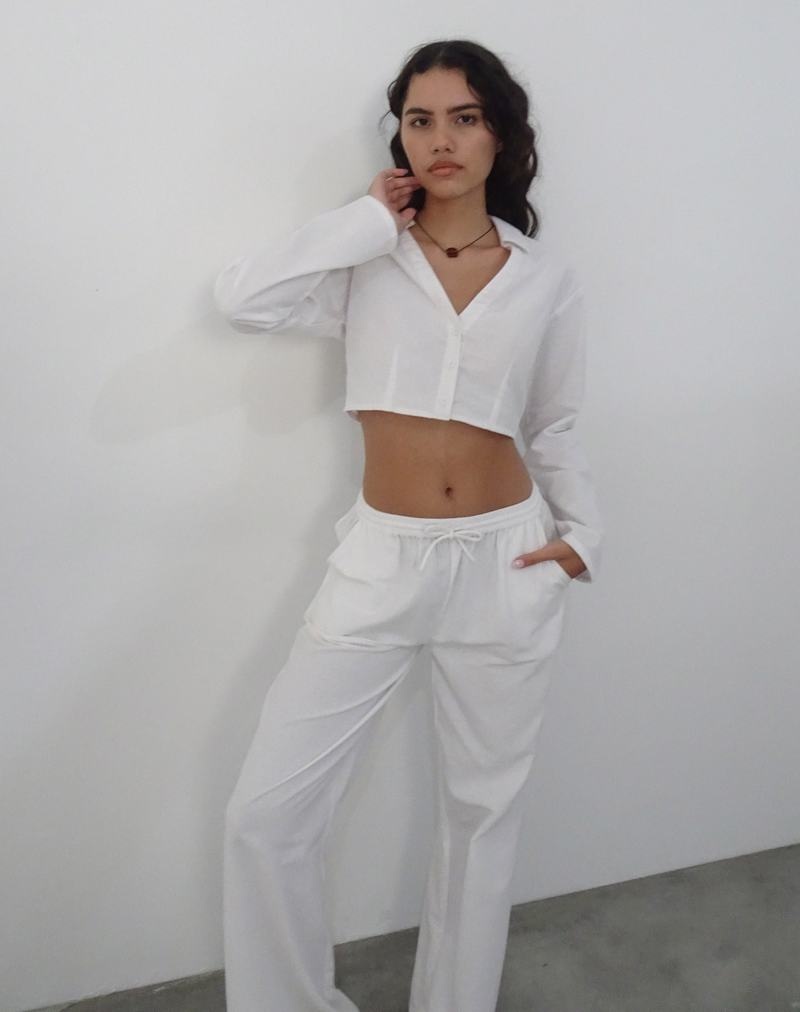 Női Motel Rocks Lyse Super Cropped Shirt Vágott Felsők Fehér | PWT7465CV