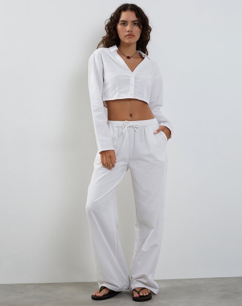 Női Motel Rocks Lyse Super Cropped Shirt Vágott Felsők Fehér | PWT7465CV