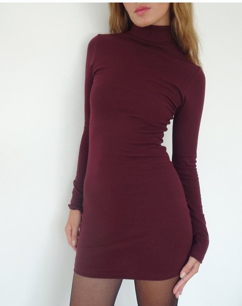 Női Motel Rocks Yrion Turtle Neck Bodycon Mini Ruha Piros | RZT7787LQ